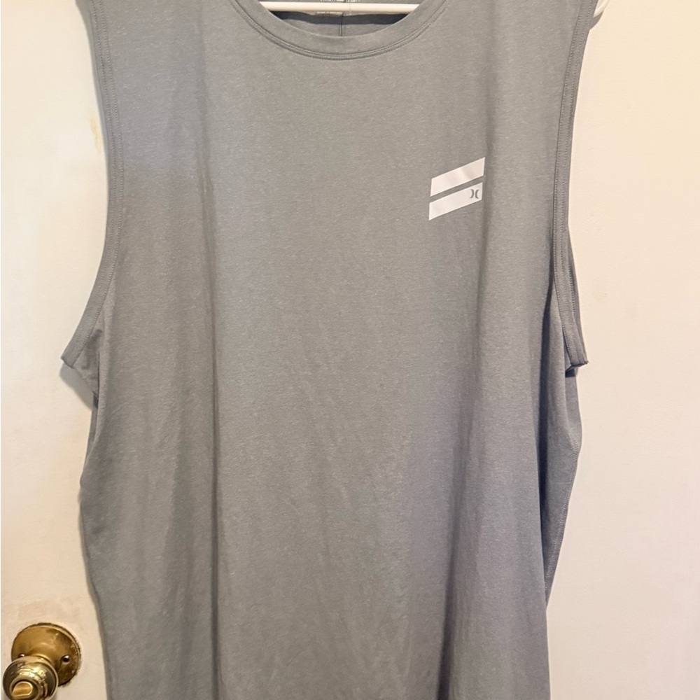 Hurley Men's Light Gray Muscle Tank with Subtle Logo